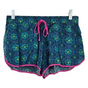 NOBO No Boundaries MEDIUM Blue Kaleidoscope Sun Dial Semi-Sheer Shorts